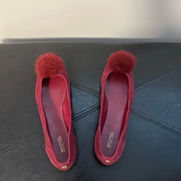Michael Kors Remi Suede Ballet Flat with Fur Trim - Picture 2 of 6